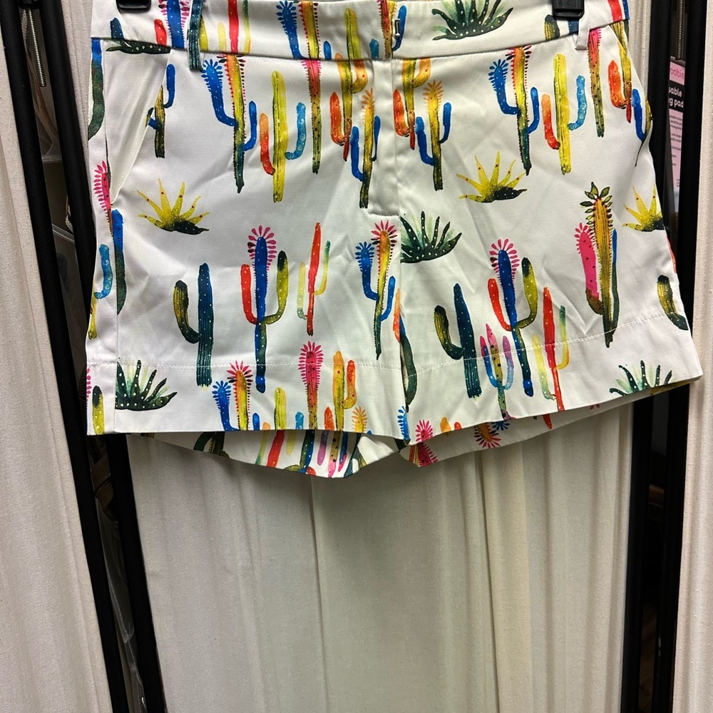 Ovi Multicolor Cactus Print High Waist Shorts - Picture 2 of 4